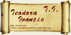 Teodora Ivantić vizit kartica